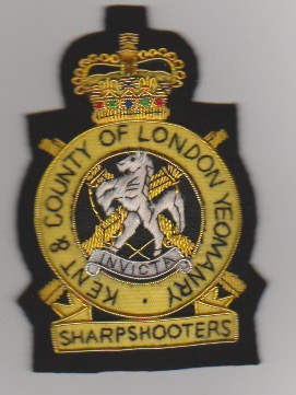 Kent and County of London Yeomanry blazer badge - Click Image to Close